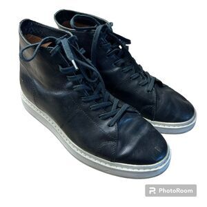 Frye‎ Mid Top Lace Up Shoes Black Leather 3481205 Lace Up Casual Mens Size 9